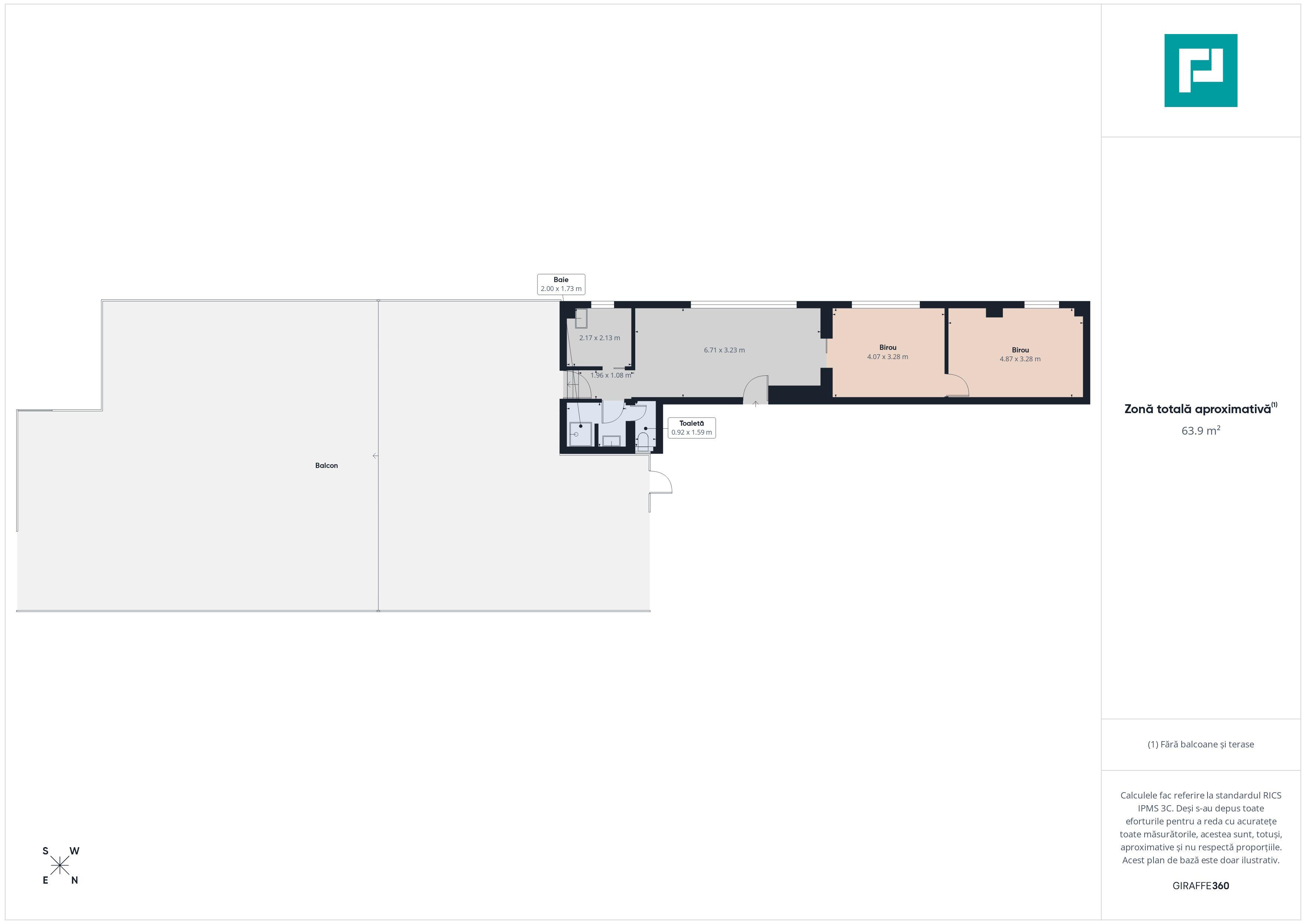 Birou Premium 63,9 mp + Terasă 70 mp | Etaj retras - 10