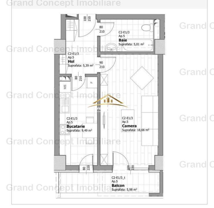 Apartament 1 camera, Tatarasi, 37.01mp €82.660 Cod Oferta: 7052 - 6
