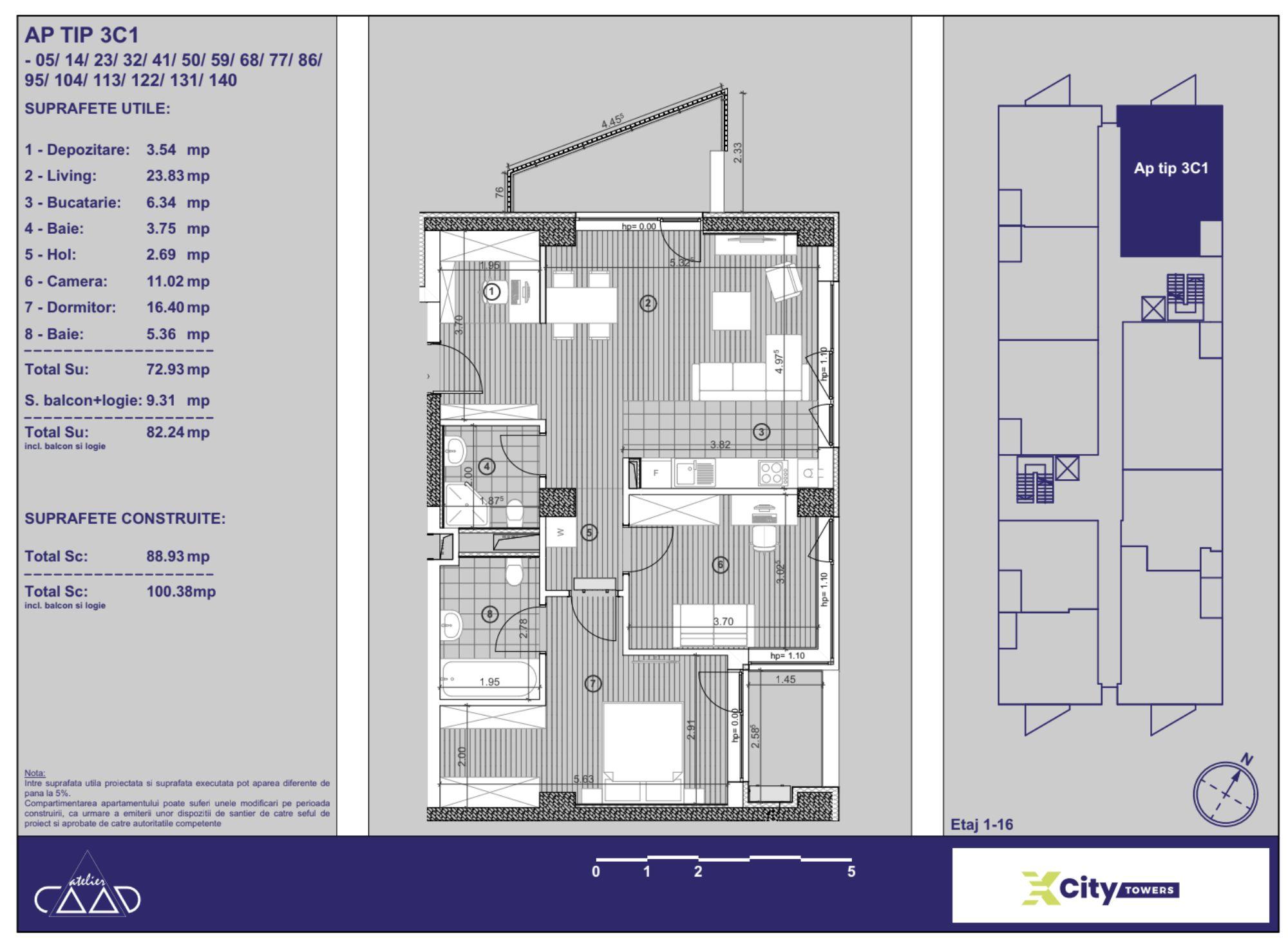 Apartament NOU, cu 3 camere în Timișoara, parcare subterană inclusă - 2