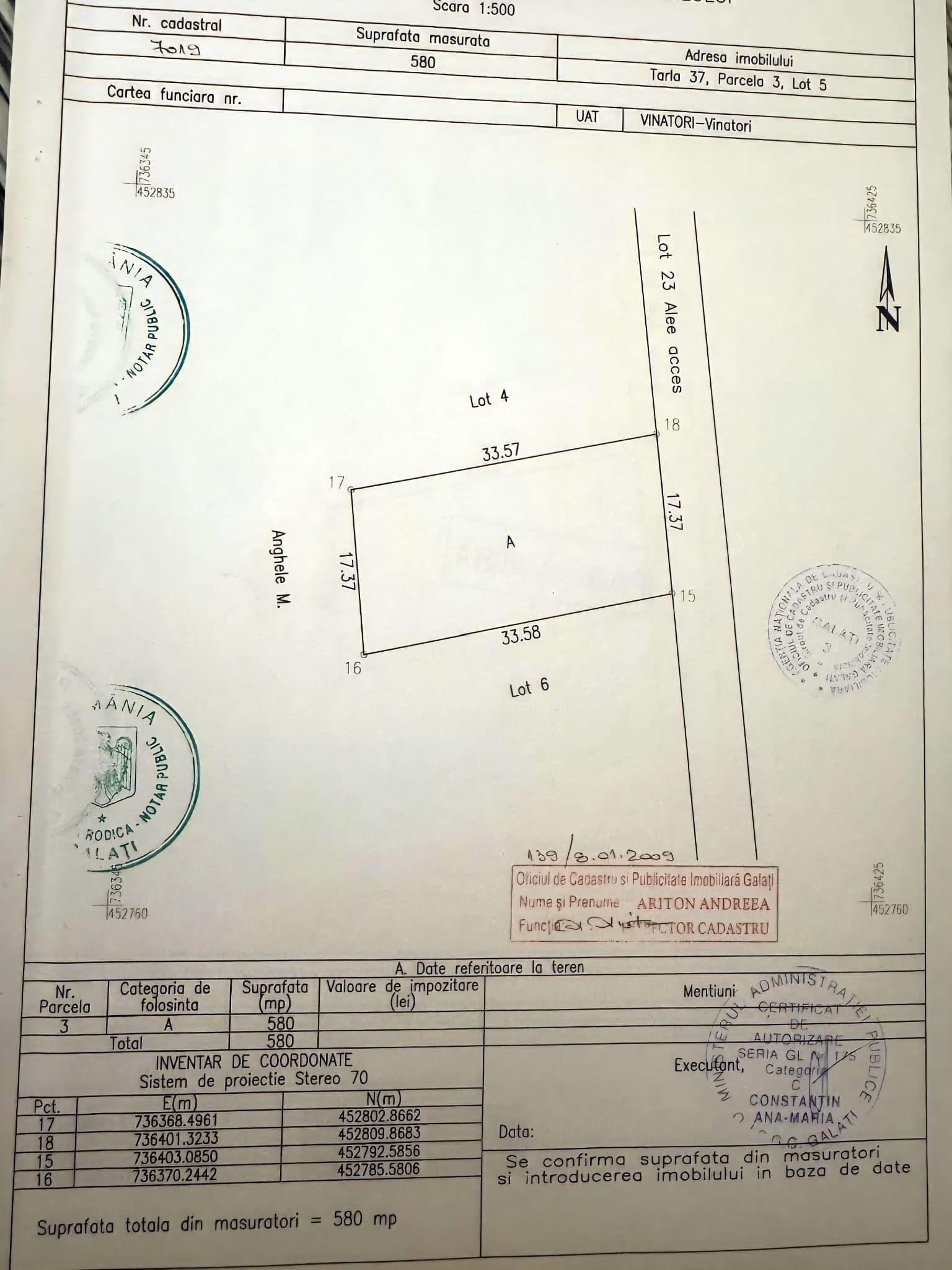 Loturi teren 590 mp - Vanatori, jud Galati, 43 mp negociabil - 9