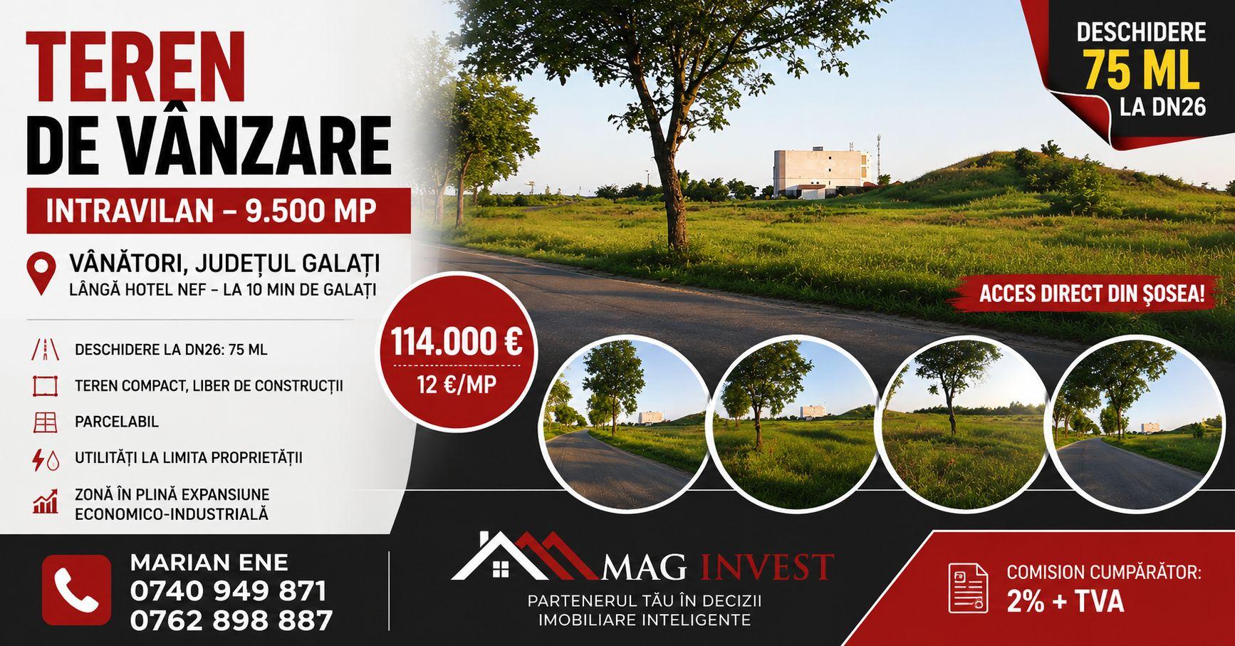 Vânzare teren intravilan – 9.500 mp, DN26 -Padurea Garboavele, Tulucesti - 1