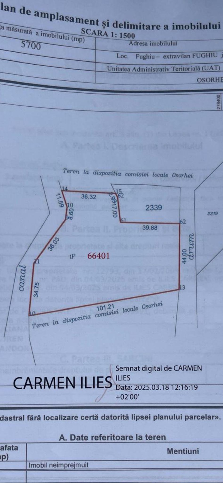5700 mp Teren intrav. zona Mini Paradis, deschidere 44 ml- 28 eur/mp - 1
