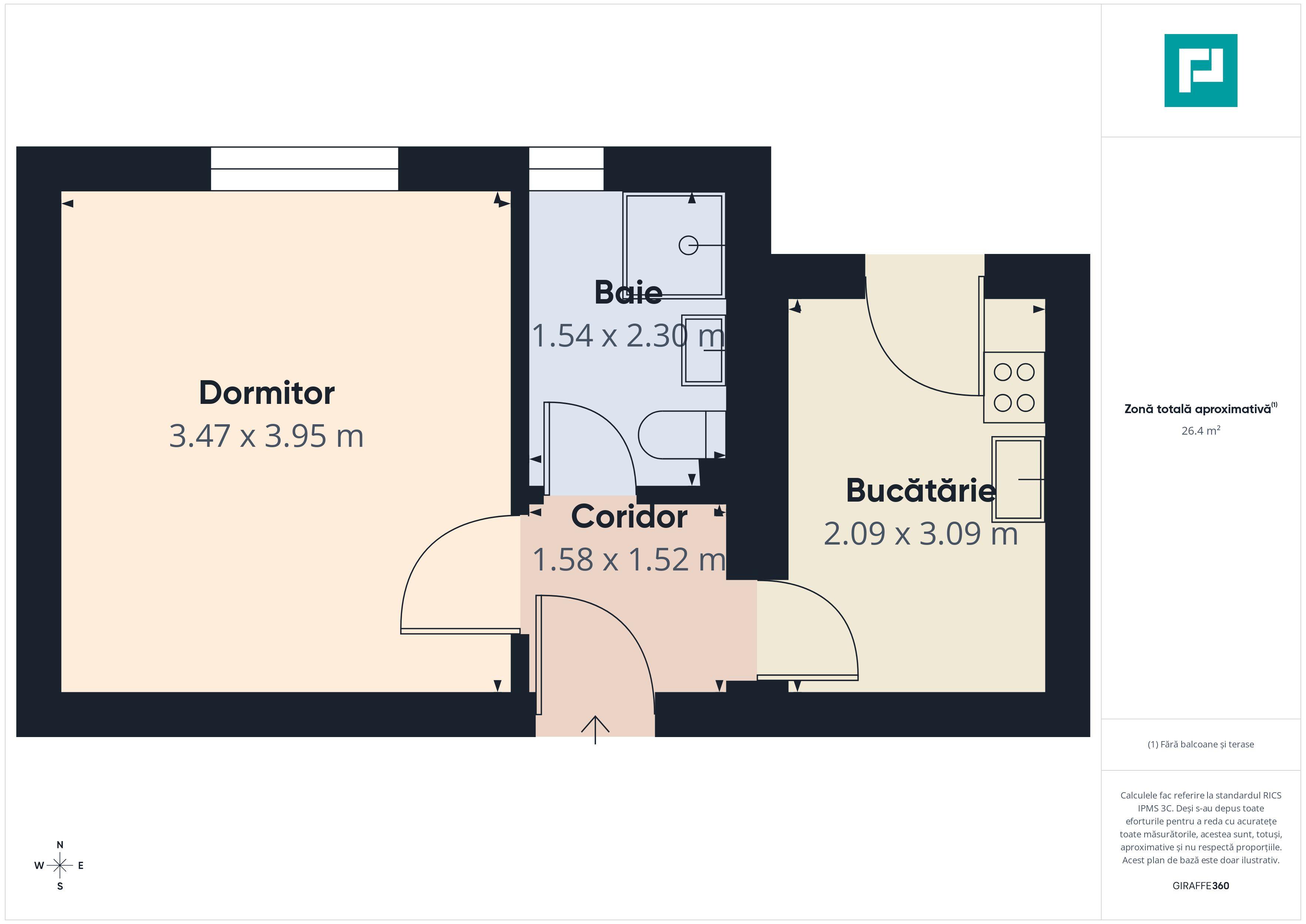 Apartament 1 cameră, 27 mp, Giroc centru - 9