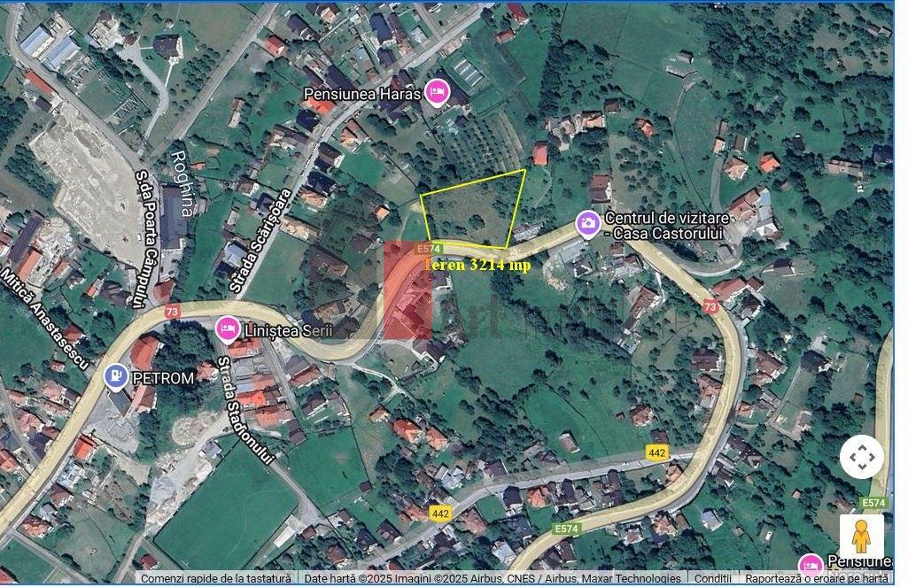 Teren intravilan 3214 mp în Rucăr cu deschidere 56 m în DN73 - 2