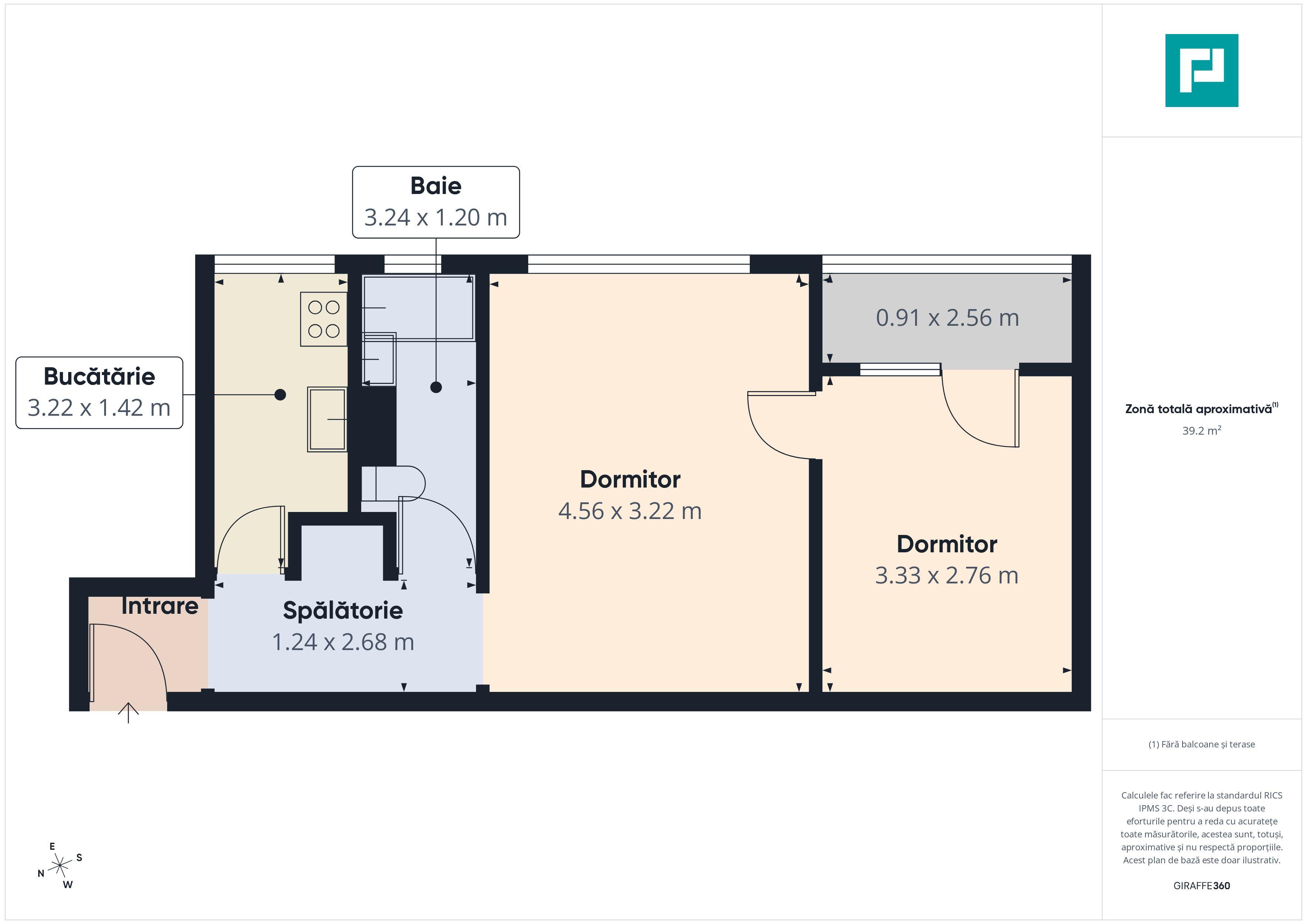 Apartament 2 camere, 47 mp, mobilat - 7