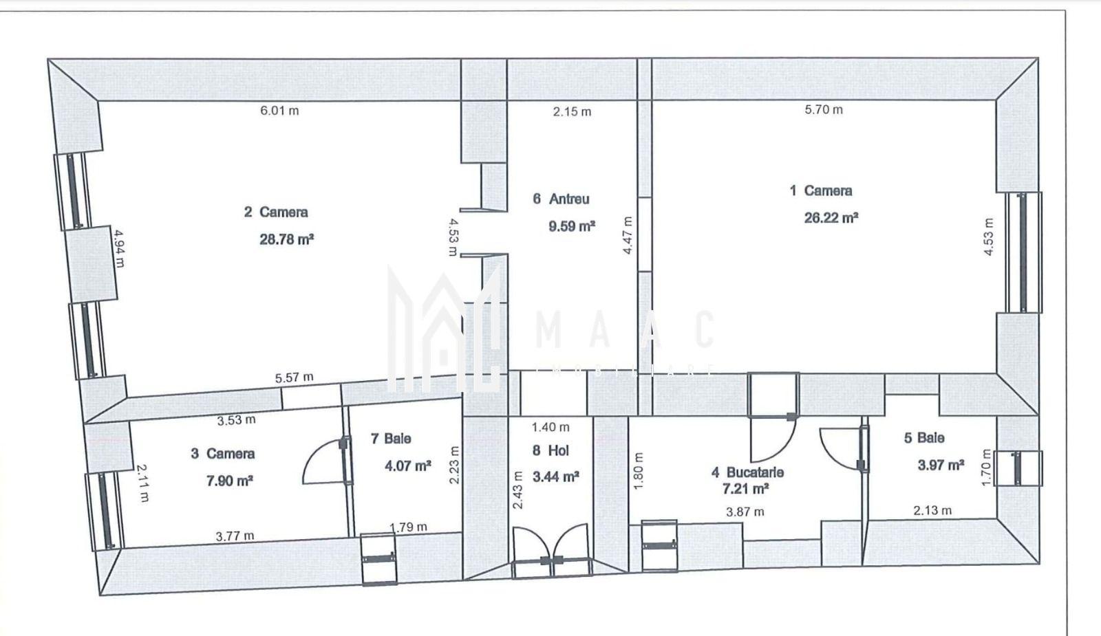 Apartament 3 camere 2 bai Zona Centrala Sibiu - 2