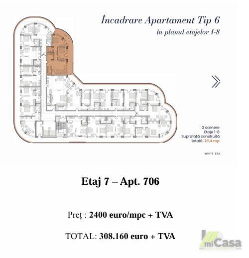 Apartament 3 Camere - Complex Rezidențial WHITE SEA - Mamaia - 11