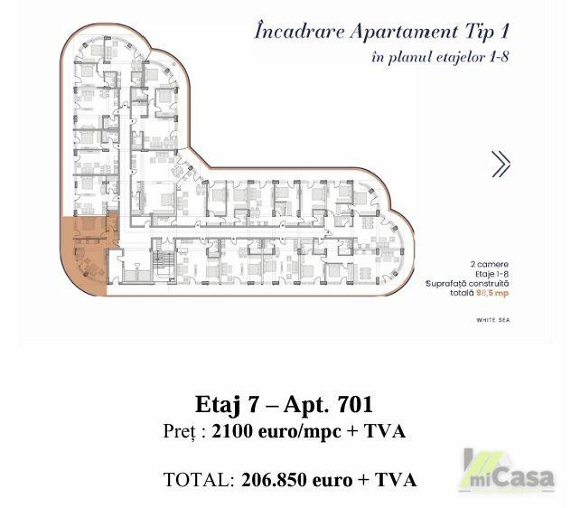 Apartament 2 Camere - Complex Rezidențial WHITE SEA - Mamaia - 9