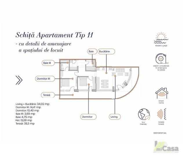 Apartament 3 Camere - Complex Rezidențial WHITE SEA - Mamaia - 9