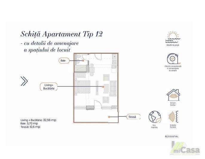Apartament 1 Camera - Complex Rezidențial WHITE SEA - Mamaia - 9