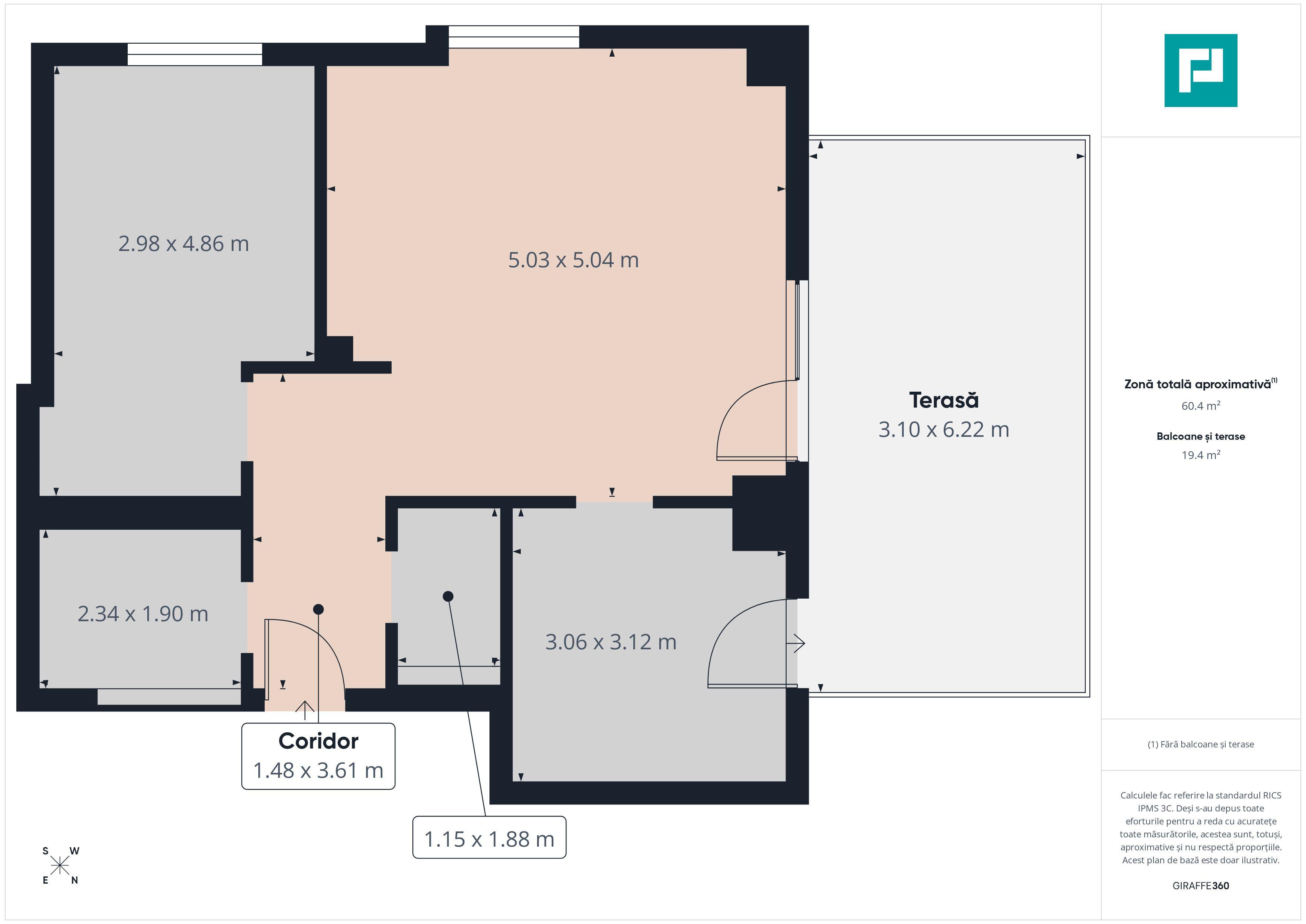 Apartament 3 camere, terasă 29 mp, gata de mutare - 6