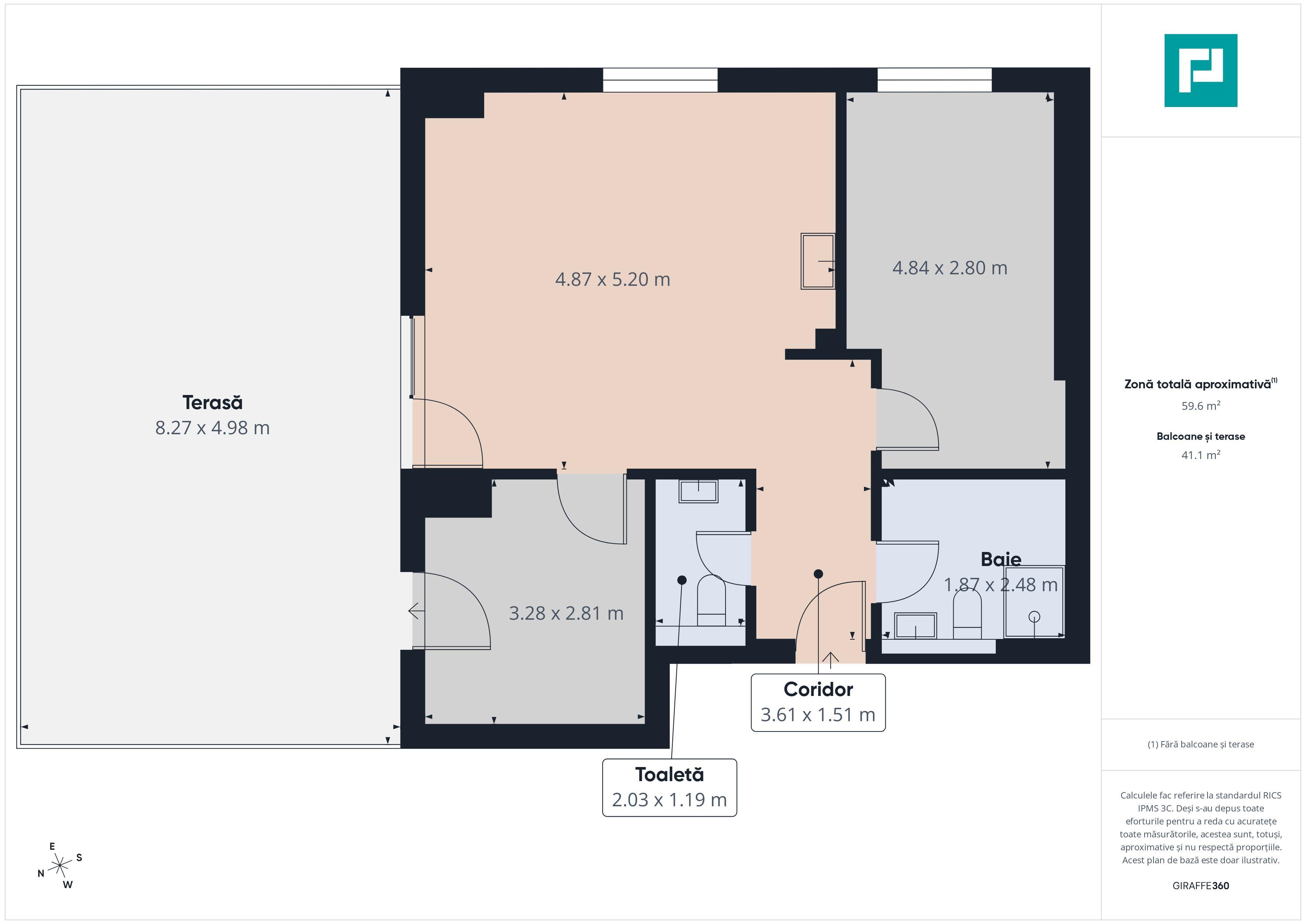 Apartament 3 camere,59 mp, Tipografilor - 5