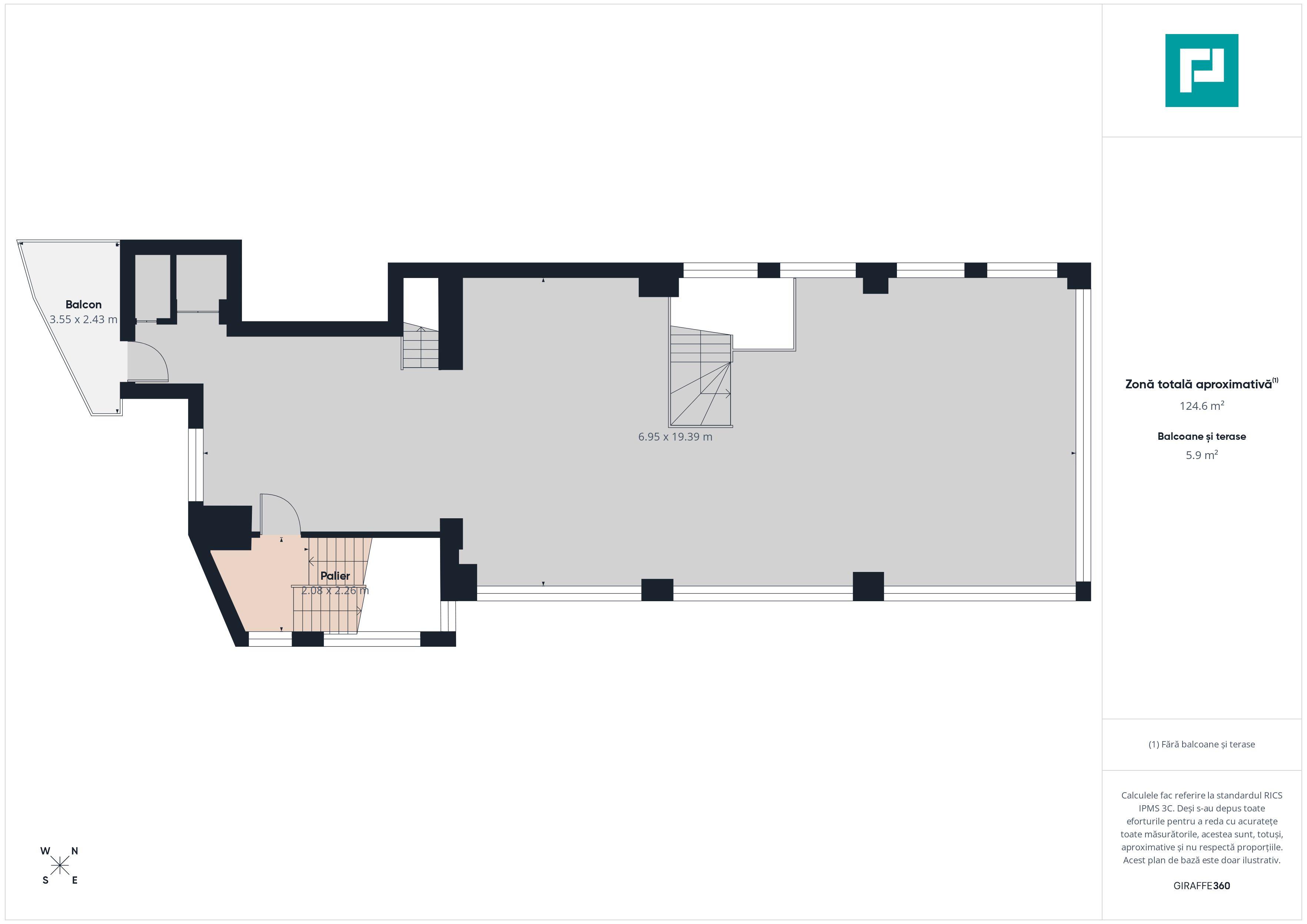 Spațiu Comercial Open Space, Vitrină 8 m, Etaj 1 - 6