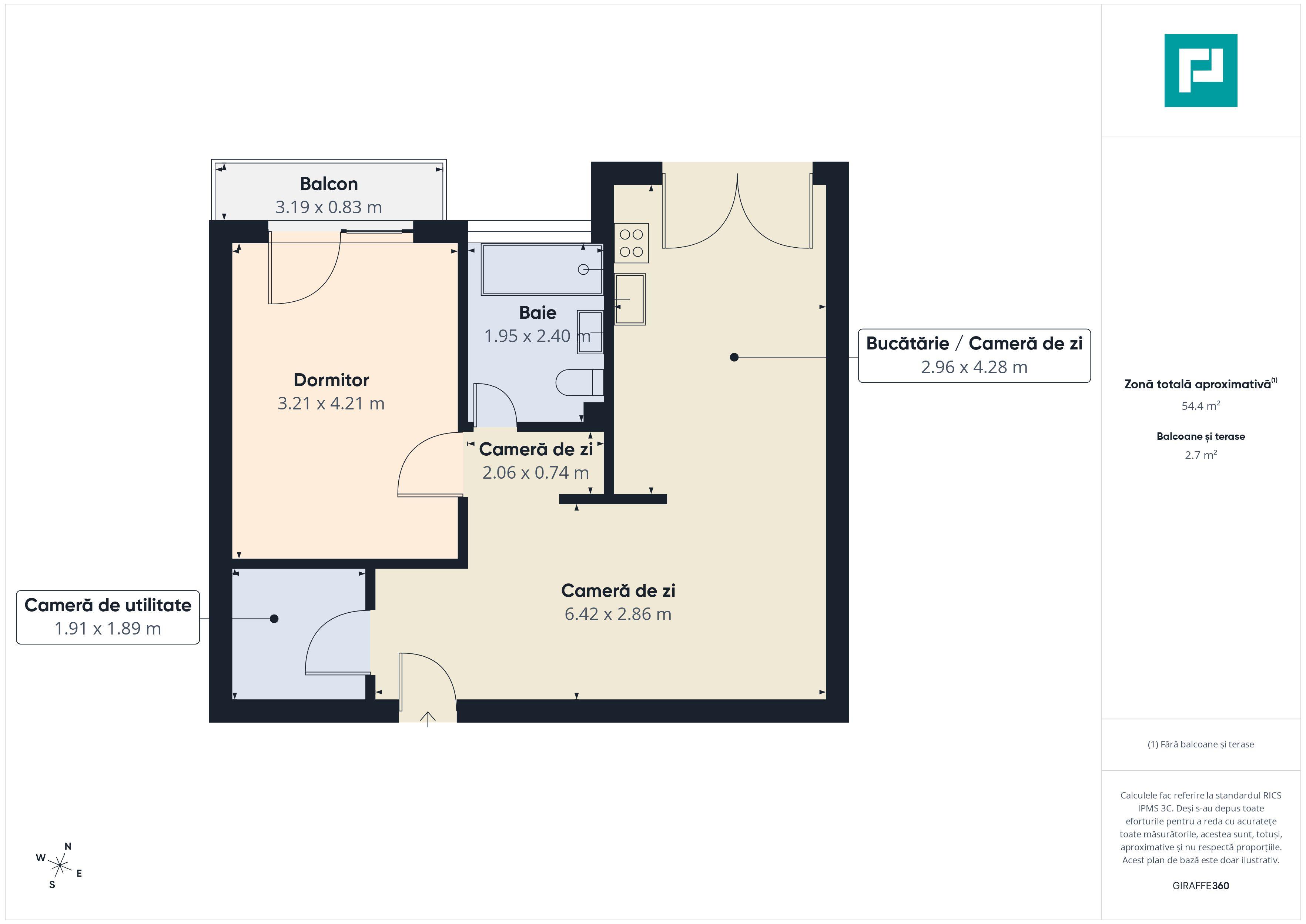 Apartament 2 camere la etajul I, Oncea - 10