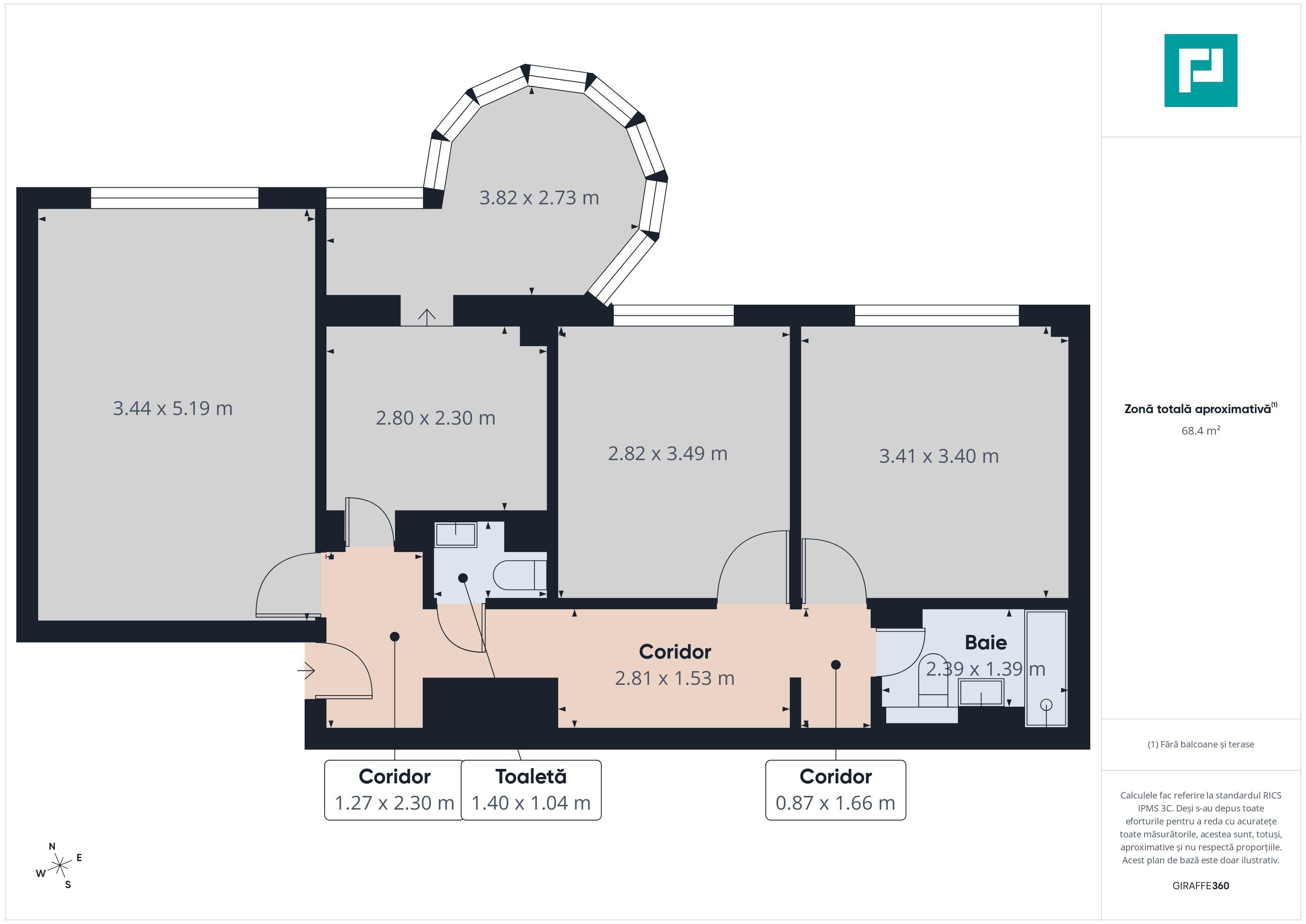 Apartament cu 3 camere de închiriat, Podgoria Arad - 4