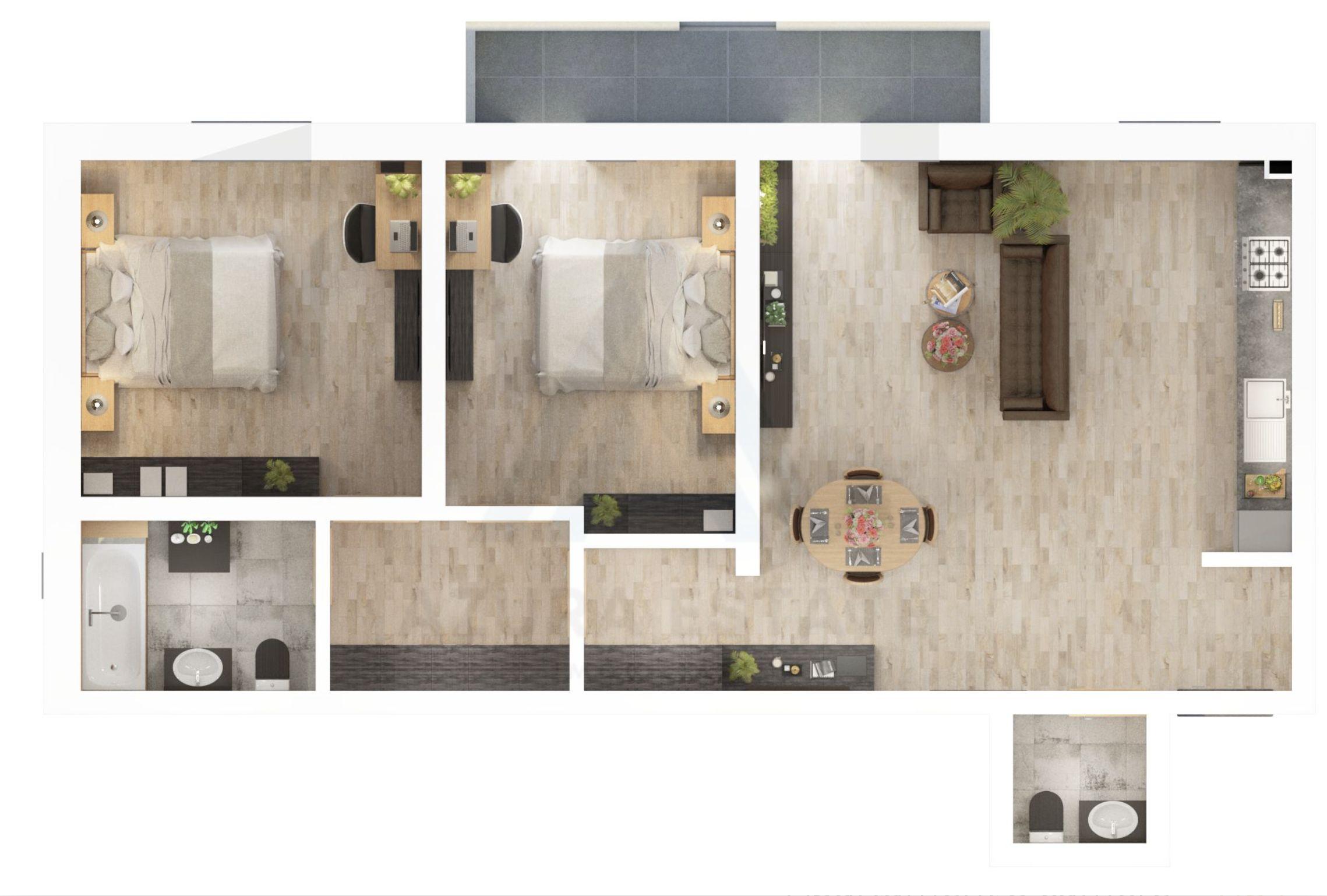 Apartament premium 73.5 mp utili 3 camere 2 bai etaj 1 zona Dna Stanca - 12