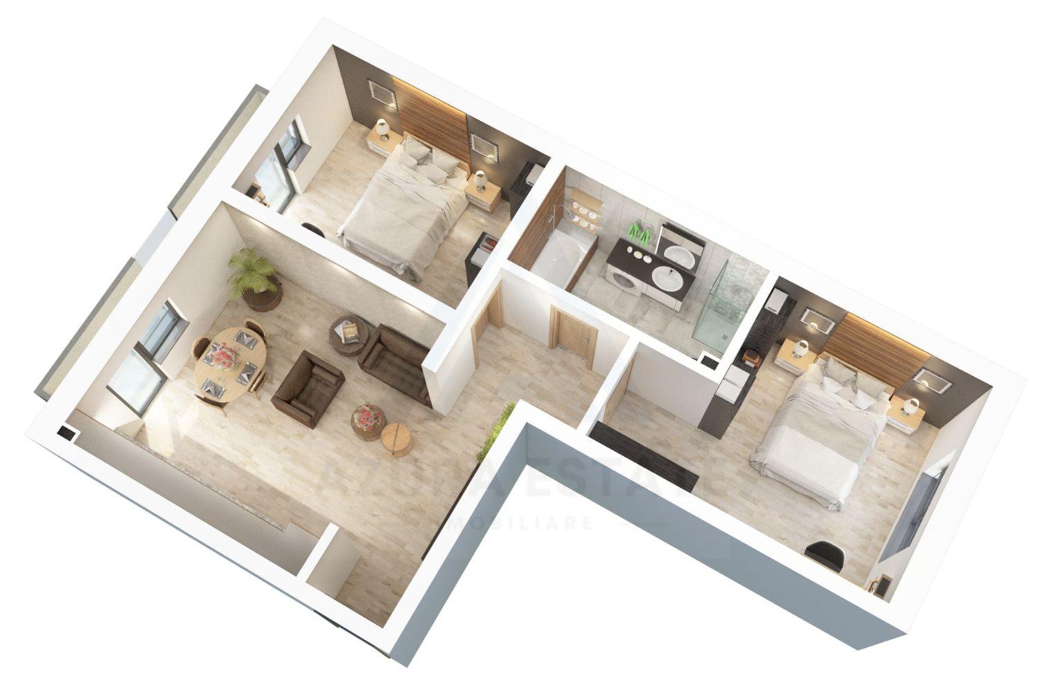 Apartament 3 camere balcon 7.8 mp si parcare privata pe Dna Stanca - 10