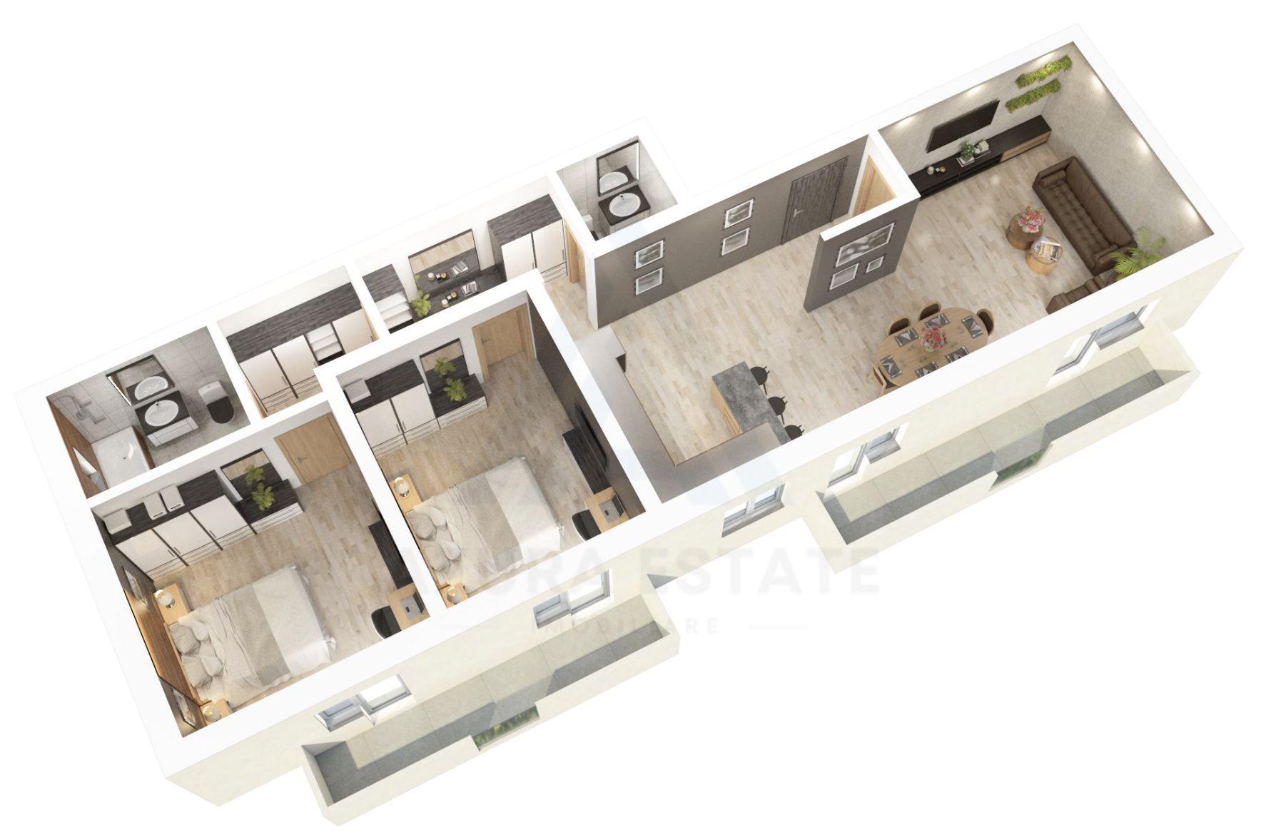 Apartament etaj 2 cu 78 mp utili 3 camere 2 bai parcare in D-na Stanca - 9