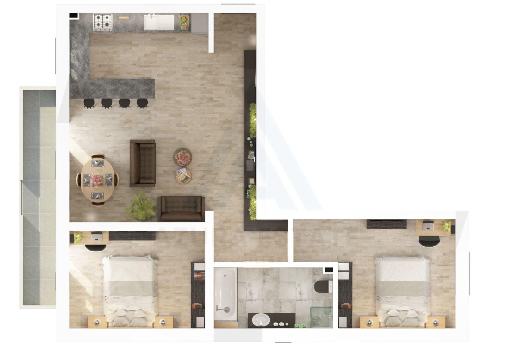 Apartament 3 camere 70 mp utili balcon 8 mp si parcare pe Dna Stanca - 9