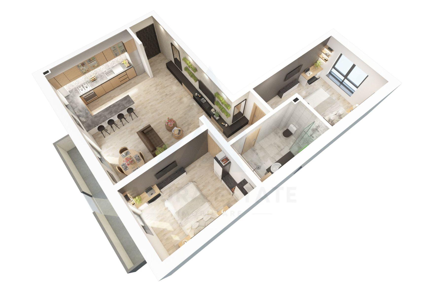 Apartament 3 camere 70 mp utili balcon 8 mp si parcare pe Dna Stanca - 3