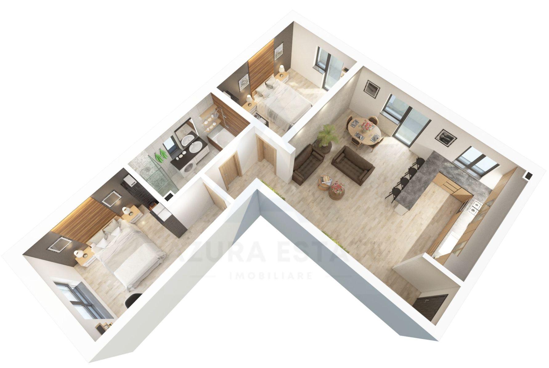 Apartament 3 camere 70 mp utili balcon 8 mp si parcare pe Dna Stanca - 10