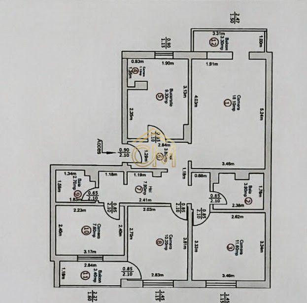 Apartament 4 Camere-2 Bai-2 Balcoane- Pivnita-80 MP - 9