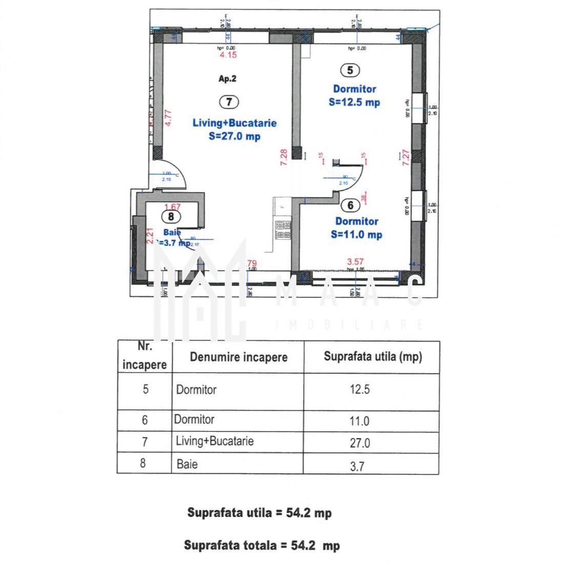 Apartament cu 3 camere | 54 MPU | Balcon | 2 locuri de parcare | Turnișor - 3