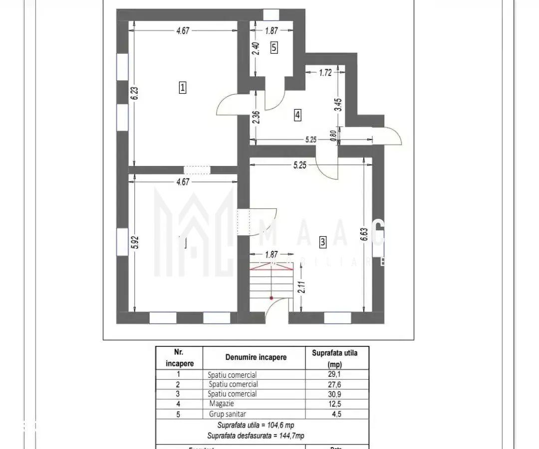 Spațiu comercial de închiriat | Piața Cibin, Sibiu | 105 mp utili - 2