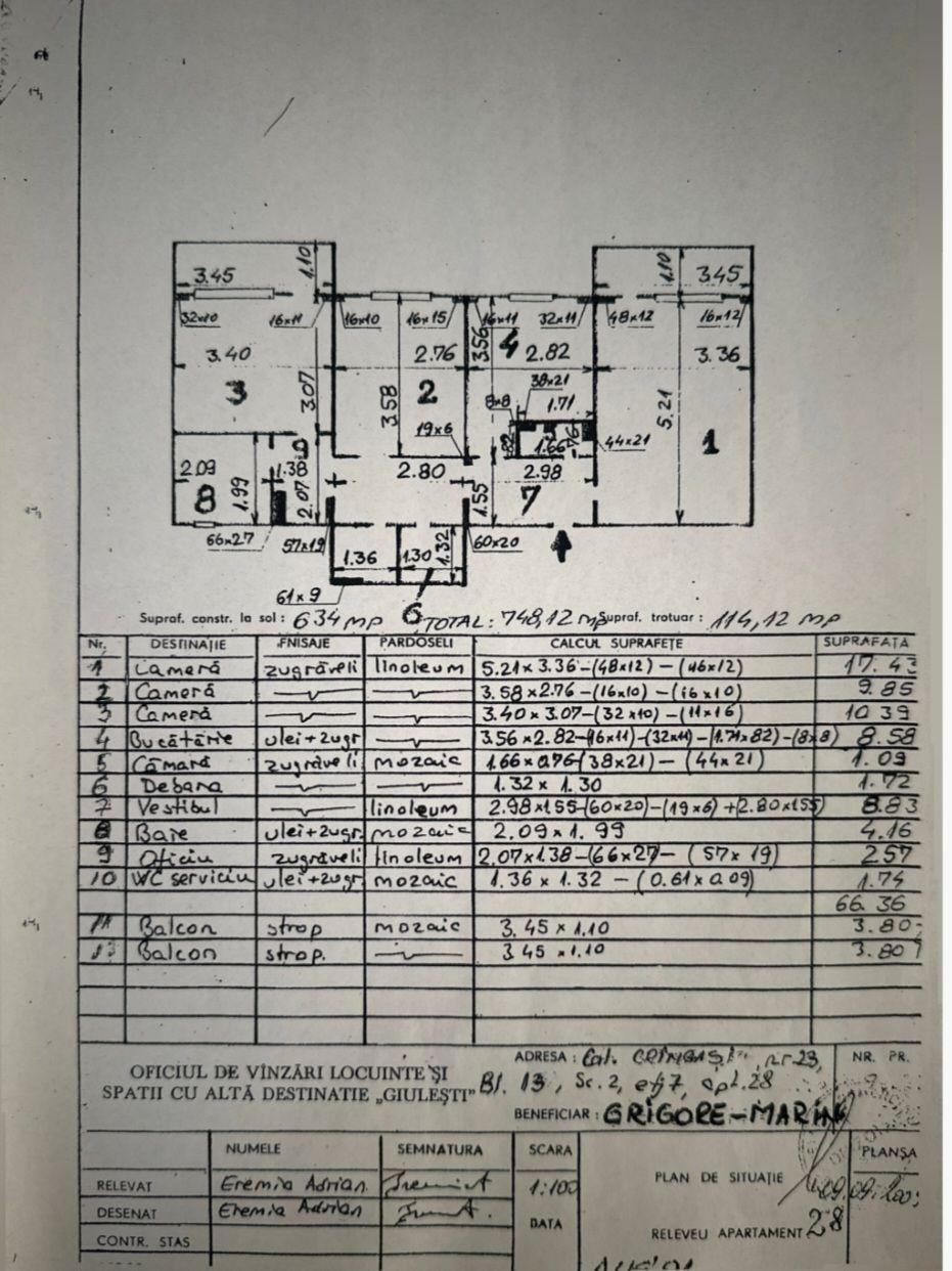 Apartament 3 camere de vânzare Crângași 75 mp bloc 1982 - 11