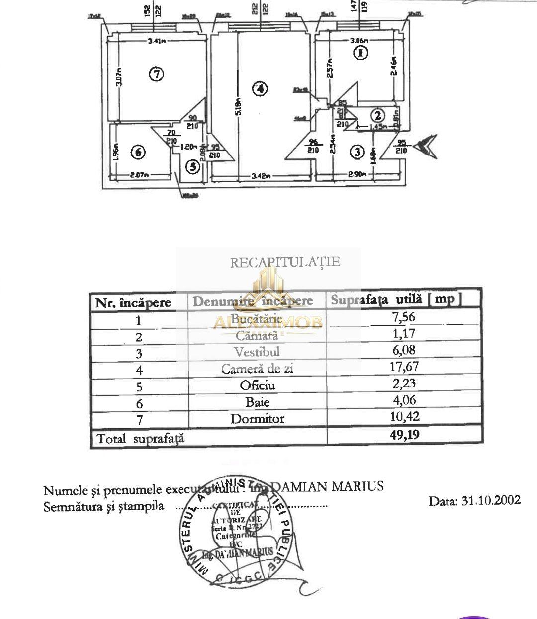 Apartament 2 Camere de Vanzare -Lujerului Metrou -50 mp - 9
