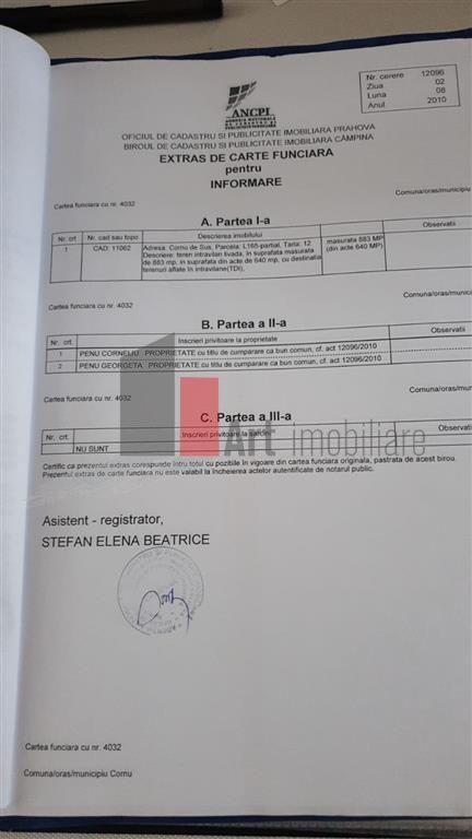 Teren de vanzare Breaza Cornu iesire la DN 1 - 7