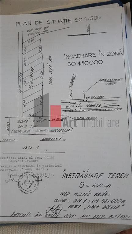 Teren de vanzare Breaza Cornu iesire la DN 1 - 3