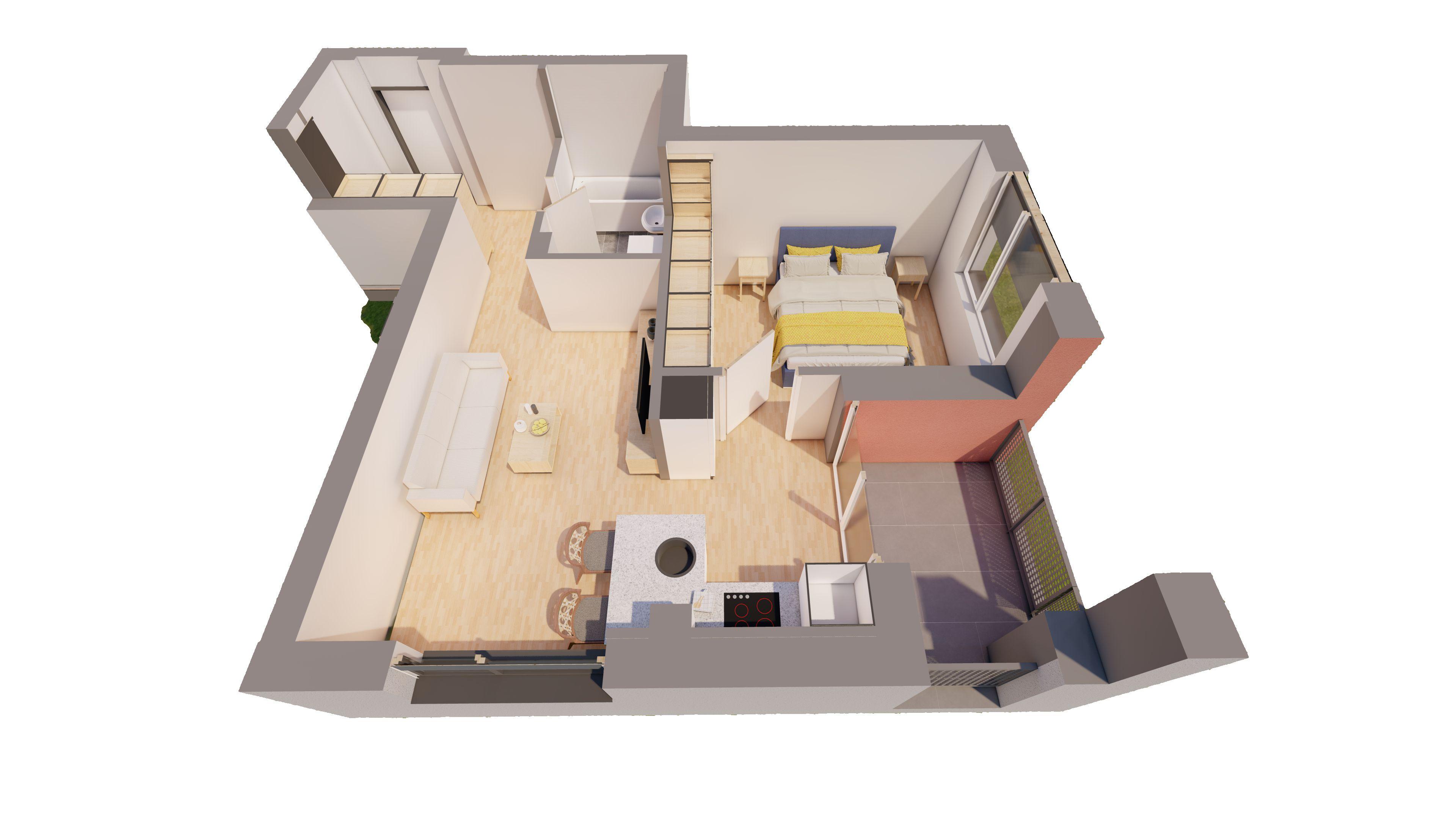 Apartament 2 camere, etaj 2, bloc R39, ap 15, Ared City Arad - 3