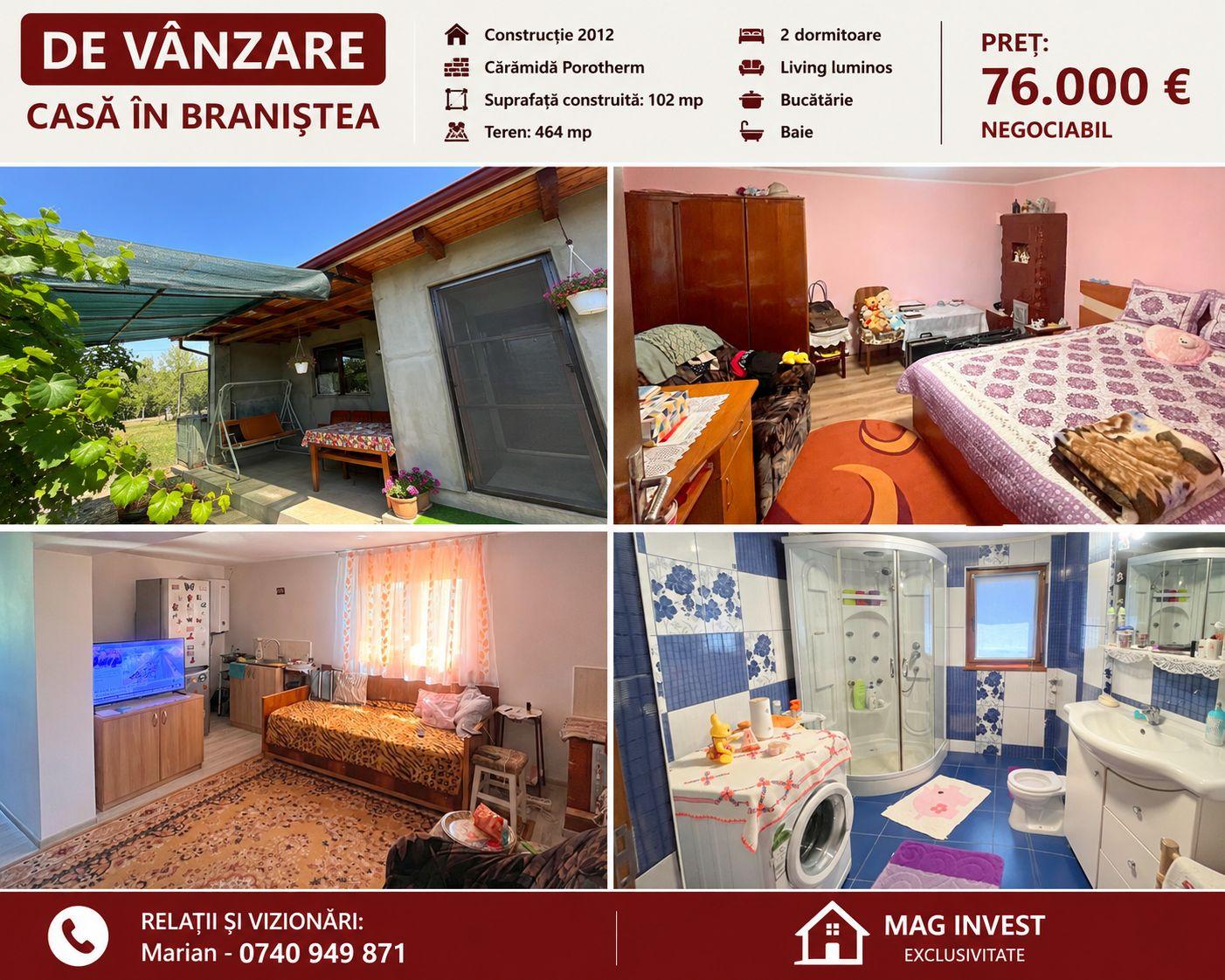 Casă individuală de vânzare în Braniștea - Teren 464 mp -76000 euro - 1