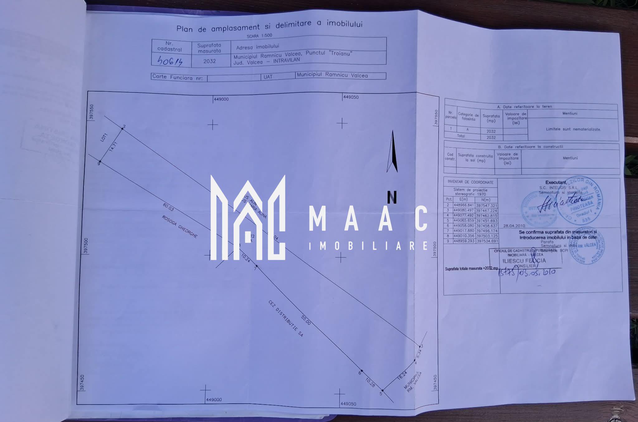 Teren intravilan 2032 mp | Troianu, Râmnicu Vâlcea | 14,71 ml - 2