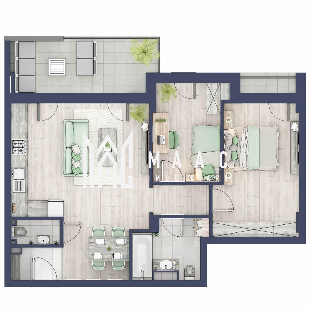 Apartament 3 camere | Balcoane 16.2 mp| Gradina ca. 63mp | Turnisor - 1