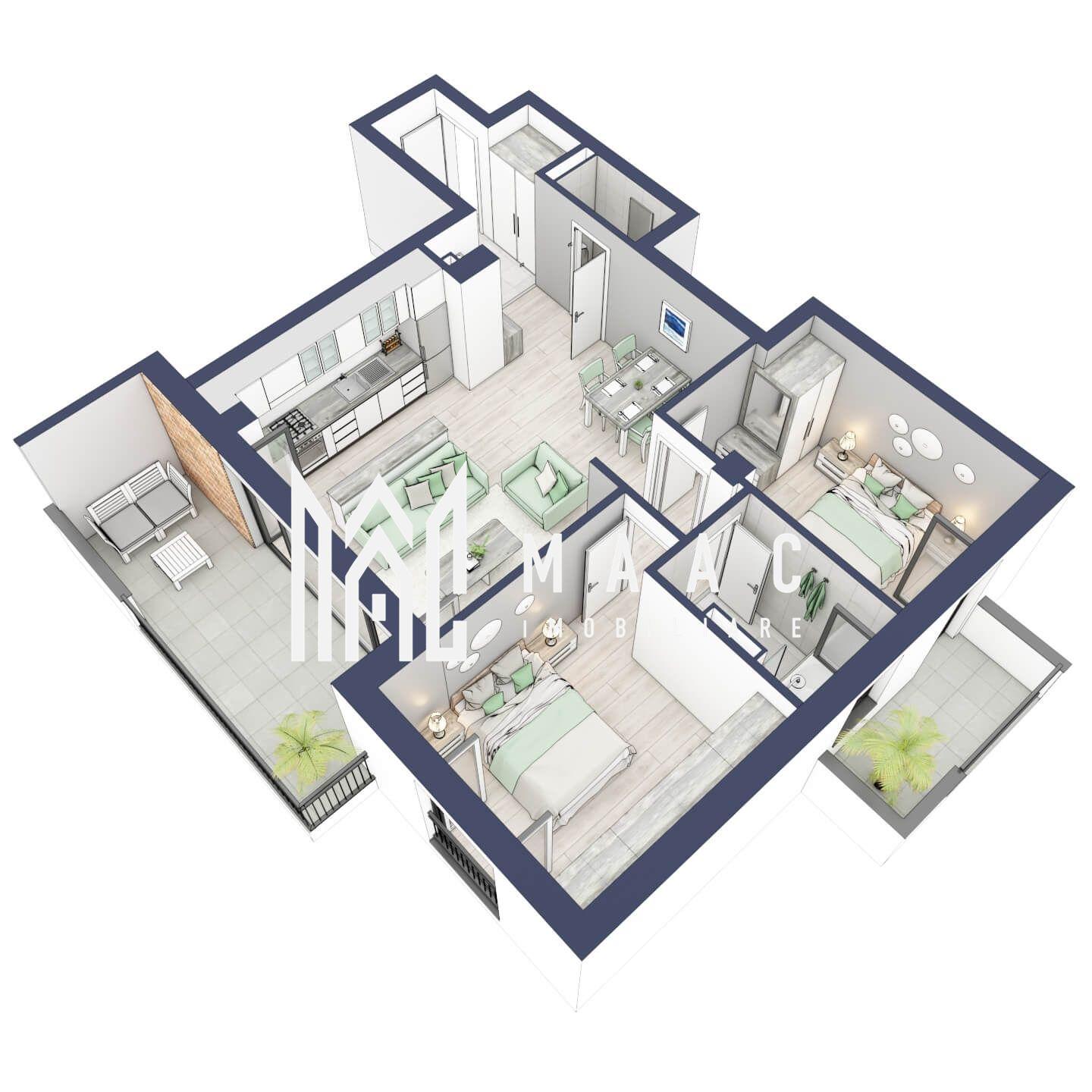 Apartament 3 camere | Balcoane 16.2 mp | Etaj 1 | Turnisor - 4