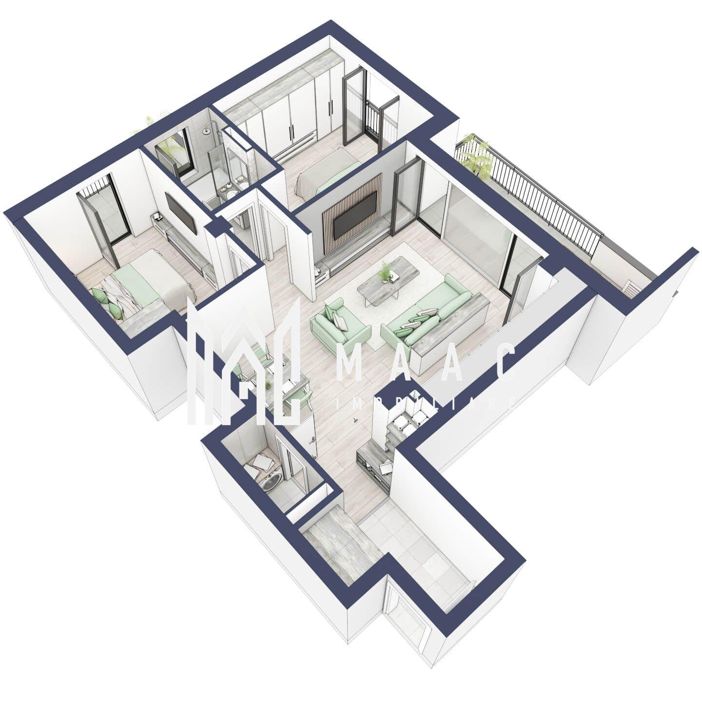 Apartament 3 camere | Balcoane 16.2 mp | Etaj 1 | Turnisor - 2