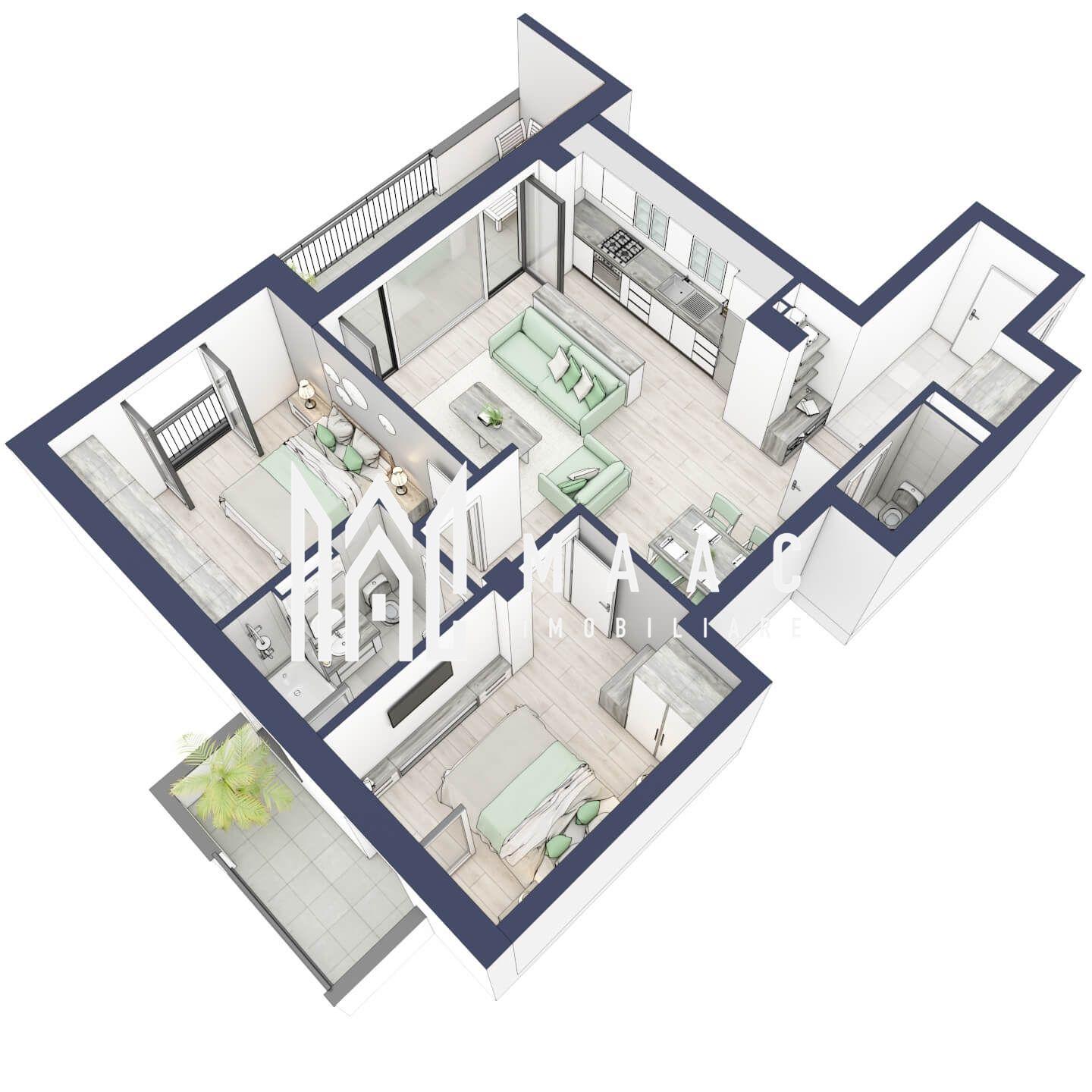 Apartament 3 camere | Balcoane 16.2 mp | Etaj 1 | Turnisor - 5