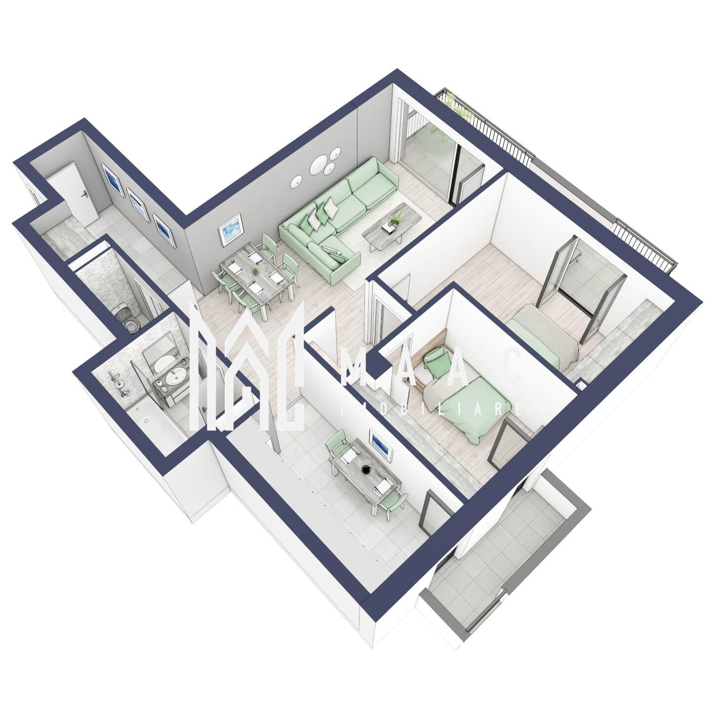 Apartament 3 camere | Balcoane/Terase 31.7 mp | Gradina ca. 61mp | Turnisor - 3