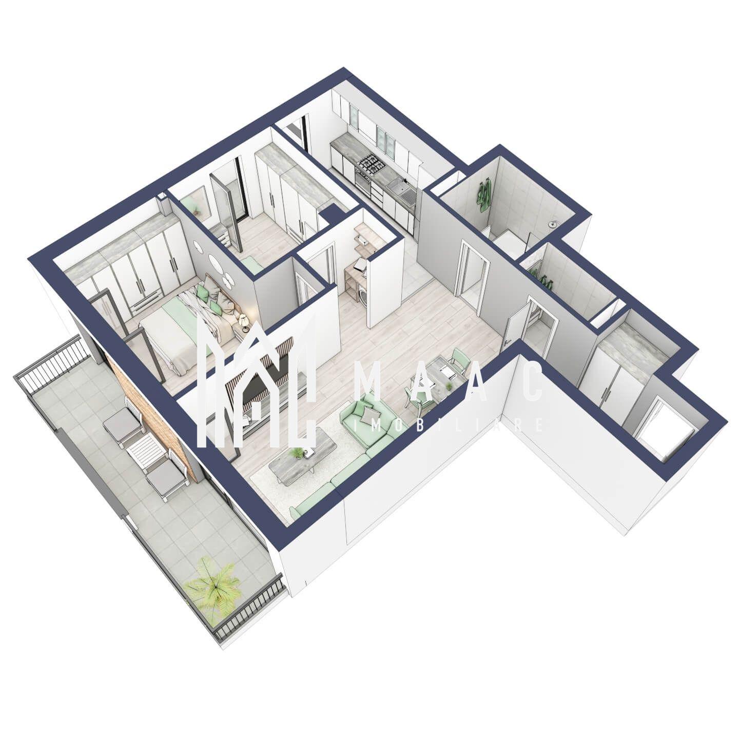 Apartament 3 camere | Balcoane 15.1 mp | Etaj 1 | Turnisor - 3