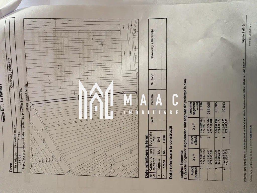 Teren extravilan 2393 mp | Gura Râului | acces, Carte Funciară - 3