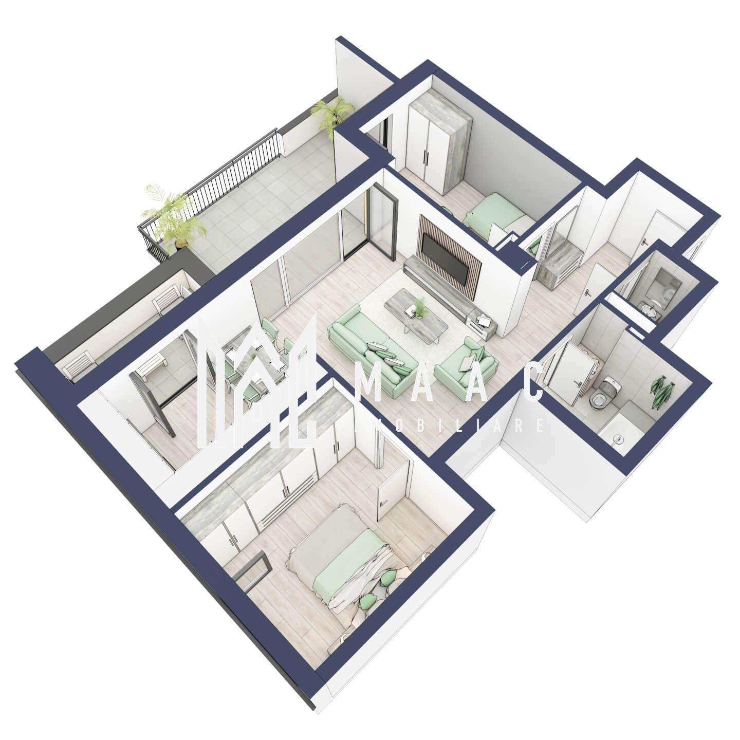 Apartament 3 camere | Balcon 22.2 mp | Etaj 3 | Turnisor - 4