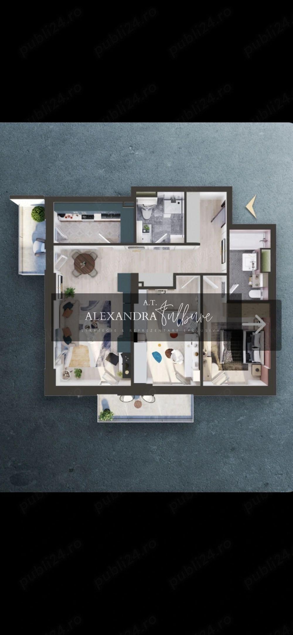 Apartament 3 camere decomandate, 2 bai, 2 balcoane, etaj intermediar - 6
