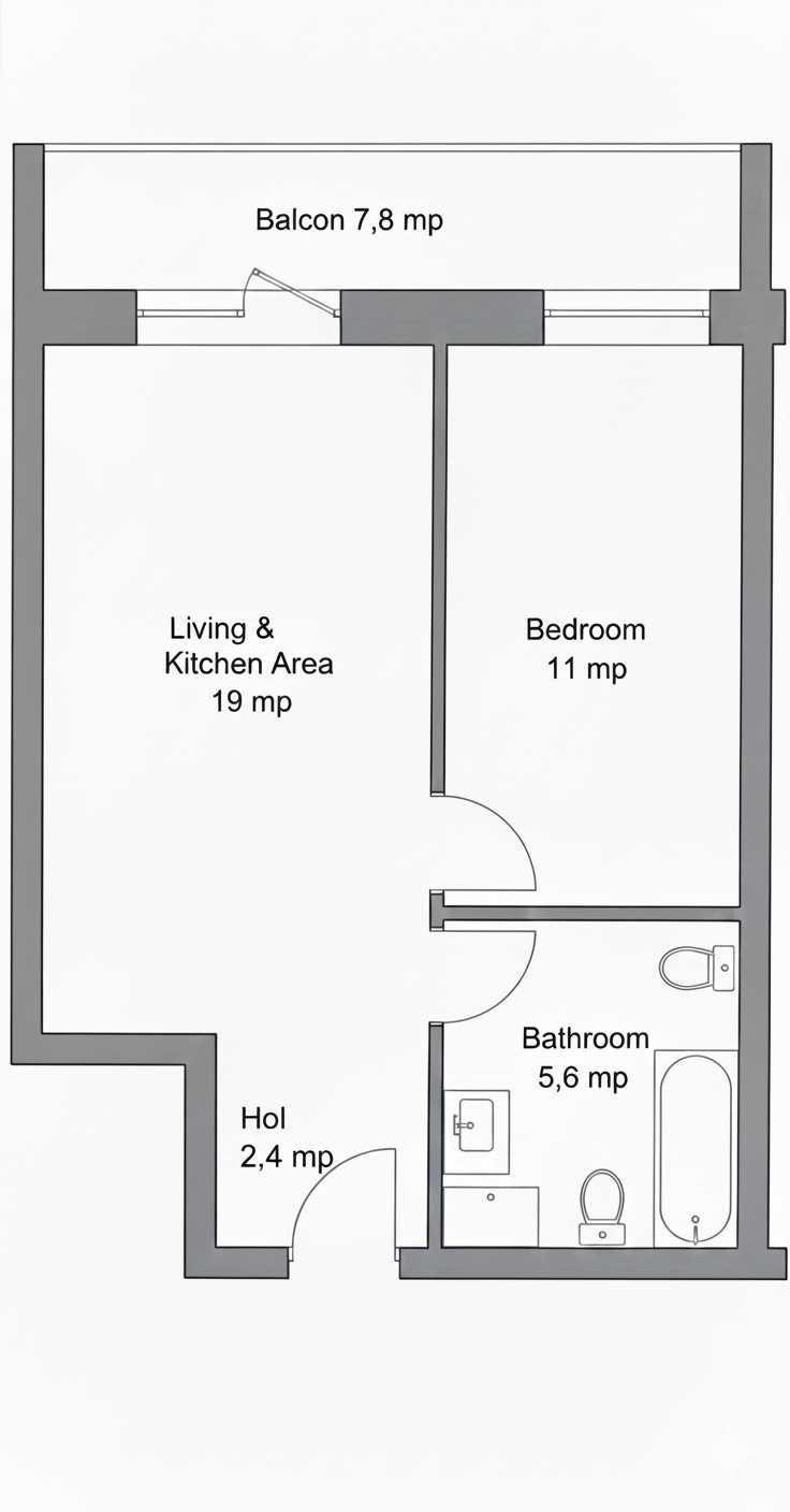 Apartament 2 camere, balcon, etaj intermediar, Terra - 8