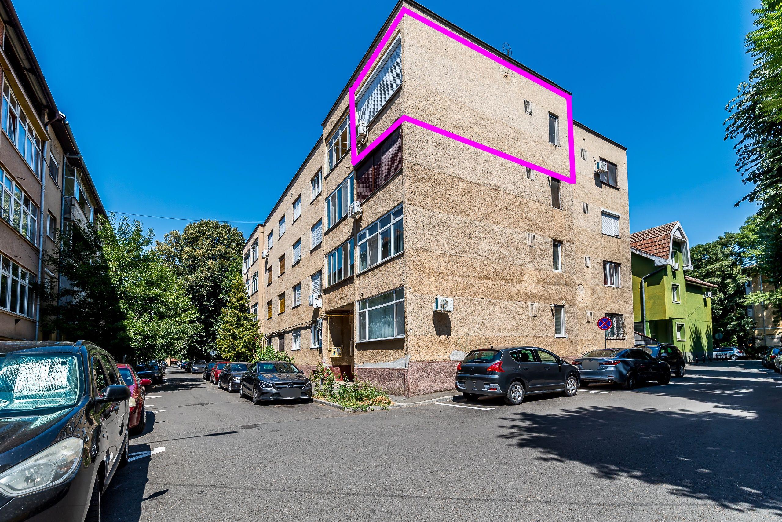 Apartament cu 1 cameră, balcon închis și boxă pe str. Carol Davila