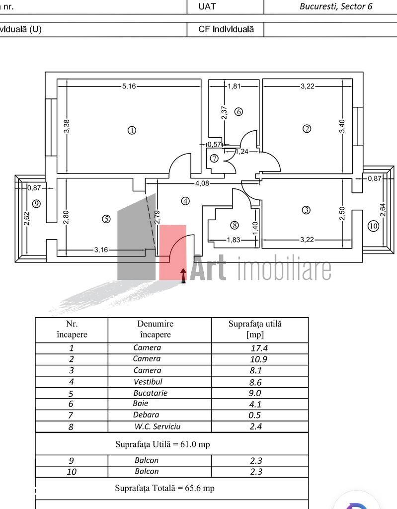 Vindem apartament cu 3 camere, Crângasi - 17