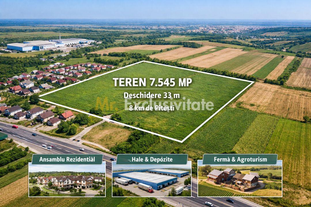 Teren intravilan 7.545 mp în ideal rezidențial sau hale - 1