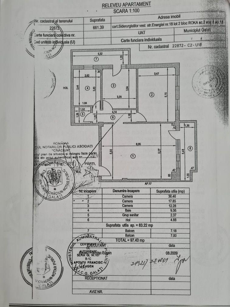 De vanzare apartament cu 3 camere, General, etaj 5/5 cu lift, 120.000 euro - 2