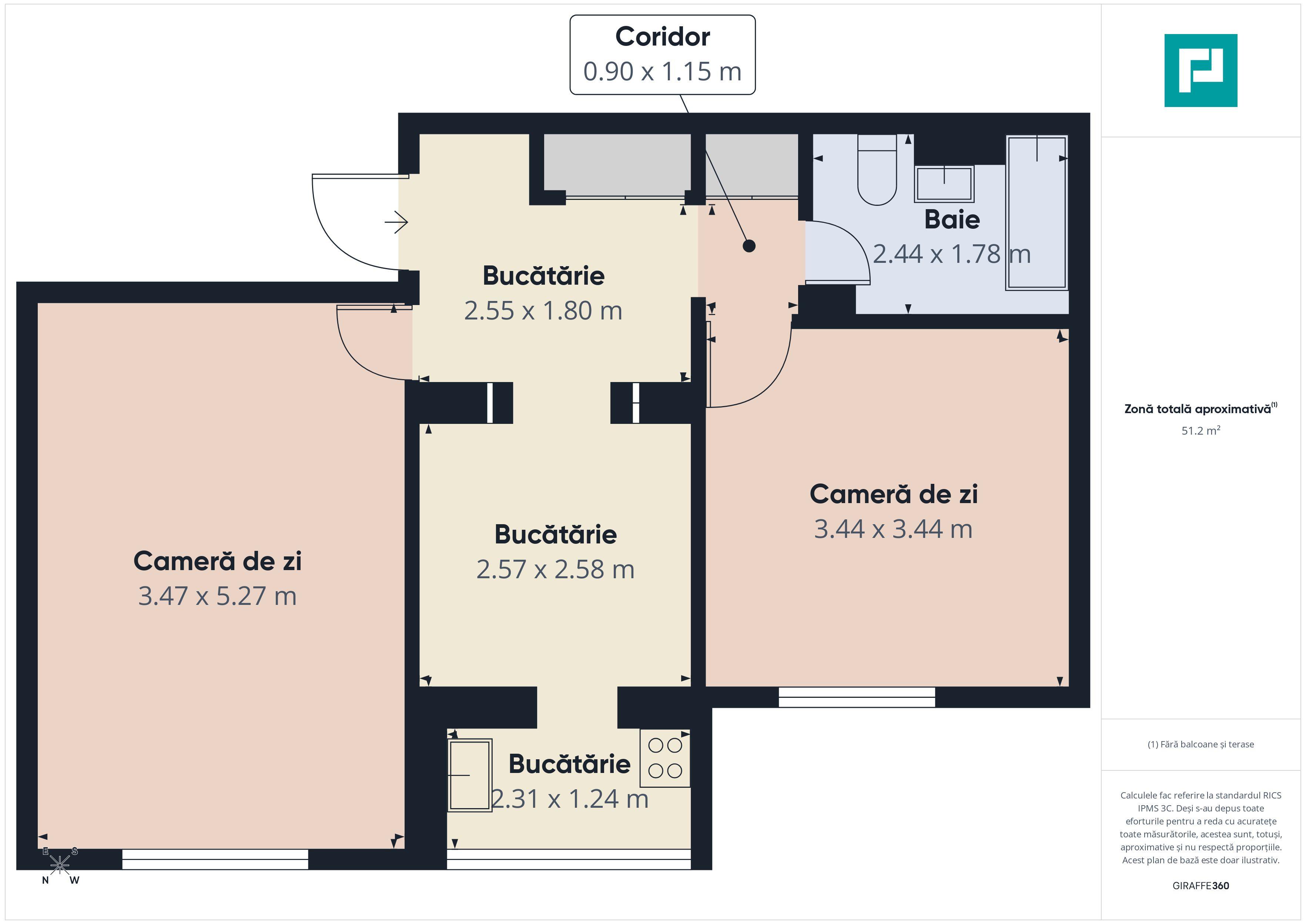 Apartament cu 2 camere, modern, etaj 3, Rogerius - 10